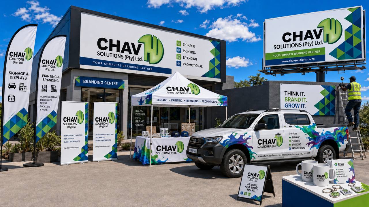 Chav Solutions branding and promotional showcase