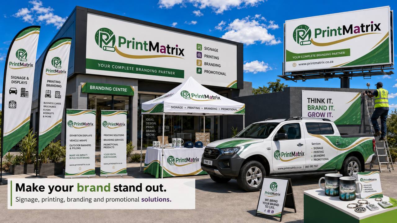 Modern print shop promotional setup